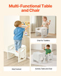 Montessori Weaning Table Chair Set Wooden Toddler White Adjustable
