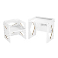 Montessori Weaning Table Chair Set Wooden Toddler White Adjustable