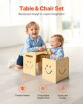 Montessori Wooden Toddler Table Chair Set 3in1 Adjustable Height
