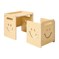 Montessori Wooden Toddler Table Chair Set 3in1 Adjustable Height