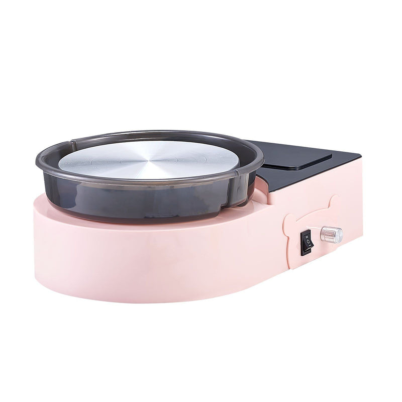 Mini Pottery Wheel 158mm Electric Clay Wheel Adjustable Speed Pink