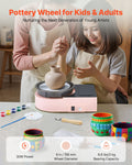 Mini Pottery Wheel 158mm Electric Clay Wheel Adjustable Speed Pink