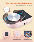 Mini Pottery Wheel 158mm Electric Clay Wheel Adjustable Speed Pink