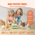 Mini Pottery Wheel, 0-320RPM Adjustable Speed Detachable Basin Forming Machine, 2.56in/3.94in 2 Turntables Electric Ceramic Wheel Machine, 18pcs Accessories, for Art Craft Work Home DIY, Green
