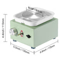 Mini Pottery Wheel, 0-320RPM Adjustable Speed Detachable Basin Forming Machine, 2.56in/3.94in 2 Turntables Electric Ceramic Wheel Machine, 18pcs Accessories, for Art Craft Work Home DIY, Green