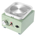Mini Pottery Wheel, 0-320RPM Adjustable Speed Detachable Basin Forming Machine, 2.56in/3.94in 2 Turntables Electric Ceramic Wheel Machine, 18pcs Accessories, for Art Craft Work Home DIY, Green