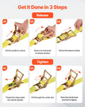 Ratchet Straps 50.8mm x 4.6m 30 Pack 1995kg Break Strength Tie Down