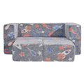 Modular Kids Play Couch 4Pcs DIY Glow in the Dark Toddler Chair Grey
