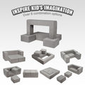 Modular Kids Play Couch 4Pcs DIY Creative Child Sectional Sofa Dark Grey