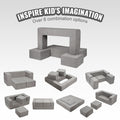 Modular Kids Play Couch 4 Piece Dark Grey Sectional Sofa DIY