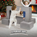 Modular Kids Play Couch 4 Piece Dark Grey Sectional Sofa DIY