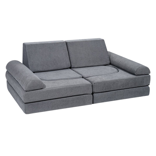 Modular Kids Play Couch 10Pcs DIY Creative Toddler Sectional Sofa Grey