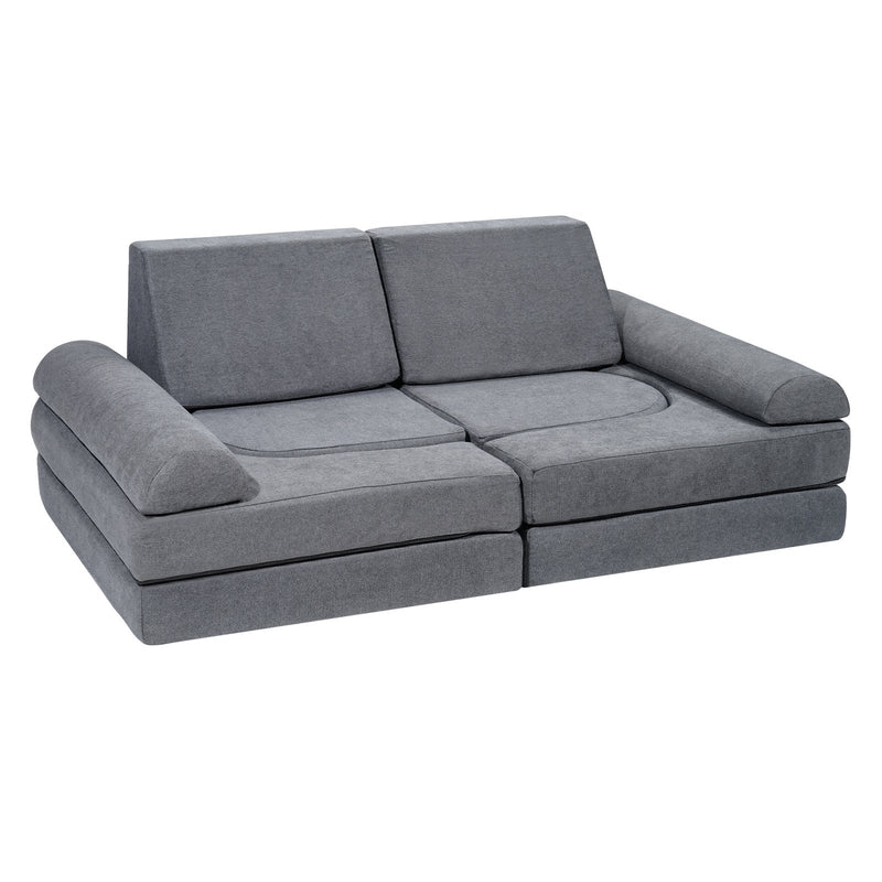 Modular Kids Play Couch 10Pcs DIY Sectional Sofa Grey