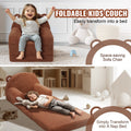 Baby Chair Foldable 2-in-1 Lounger Cartoon Kids Sofa Brown