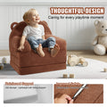 Baby Chair Foldable 2-in-1 Lounger Cartoon Kids Sofa Brown