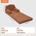 Baby Chair Foldable 2-in-1 Lounger Cartoon Kids Sofa Brown