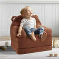 Baby Chair Foldable 2-in-1 Lounger Cartoon Kids Sofa Brown