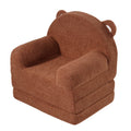 Baby Chair Foldable 2-in-1 Lounger Cartoon Kids Sofa Brown