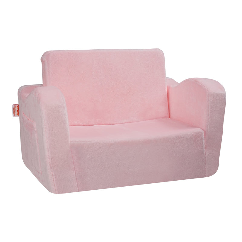 Baby Chair 2-in-1 Lounger Foldable Kids Sofa Pink