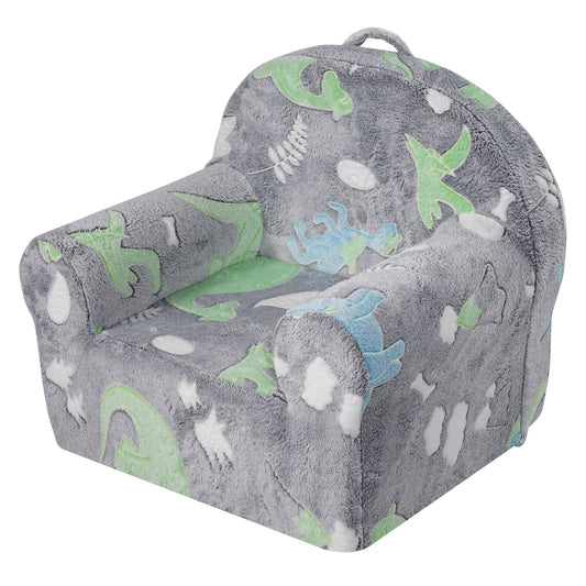 Giselle Toddler Chair Glow in Dark Grey Plush Baby Playroom