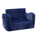 Baby Chair Foldable 2-in-1 Lounger Kids Sofa Blue