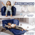 Baby Chair Foldable 2-in-1 Lounger Kids Sofa Blue