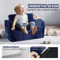 Baby Chair Foldable 2-in-1 Lounger Kids Sofa Blue