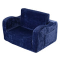 Baby Chair Foldable 2-in-1 Lounger Kids Sofa Blue
