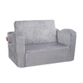 Baby Chair Foldable 2-in-1 Lounger Couch Kids Sofa Grey