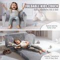 Baby Chair Foldable 2-in-1 Lounger Couch Kids Sofa Grey