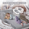 Baby Chair Foldable 2-in-1 Lounger Couch Kids Sofa Grey