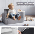 Baby Chair Foldable 2-in-1 Lounger Couch Kids Sofa Grey