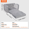 Baby Chair Foldable 2-in-1 Lounger Couch Kids Sofa Grey