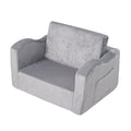 Baby Chair Foldable 2-in-1 Lounger Couch Kids Sofa Grey