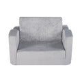 Baby Chair Foldable 2-in-1 Lounger Couch Kids Sofa Grey