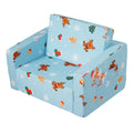 Baby Chair Foldable 2-in-1 Baby Lounger Couch Cartoon Kids Sofa Pink