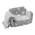 Glow-in-Dark Kids Fold-out Sofa Convertible Lounger 2-in-1 Toddler