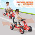 Go Kart Pedal Ride On Toy 4 Wheel Red Kids Ages 3-8