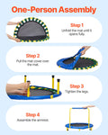 3FT Foldable Trampoline 92cm Kids Toddlers Indoor Outdoor Foam Handle