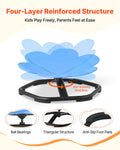 Kids Swivel Chair 220lb Capacity Flower Spinning Sensory Autism Blue