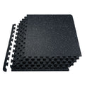 0.56 Inch Thick Gym Floor Mats, 25 Tiles Rubber Top with EVA Foam, 25