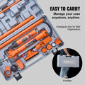 10 Ton Porta Power Kit Hydraulic Jack 4.6ft Oil Hose Storage