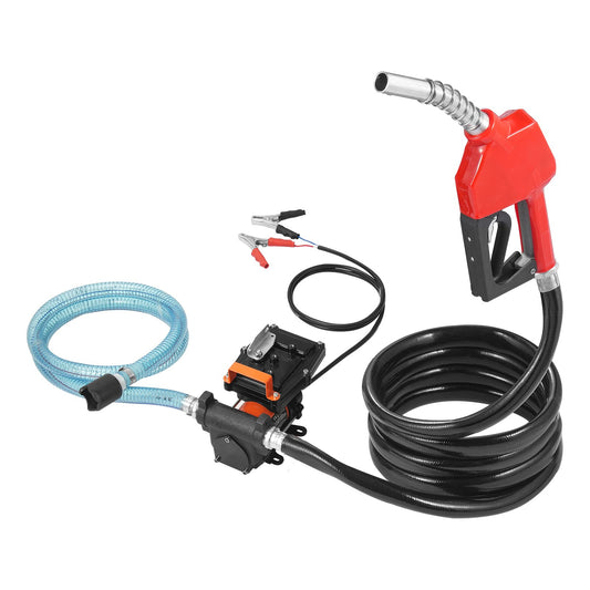 Fuel Transfer Pump 12V 15 GPM Diesel Auto Nozzle 1/4 HP