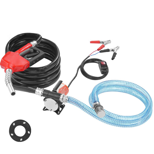 Fuel Transfer Pump 12V 8 GPM 1/6 HP Diesel Pump with Auto Fuel Nozzle