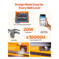 Laser Engraver, 20W, Laser Engraving and Cutting Machine with Enclosure, Laser Cutter Engraver Machine, 7000 mm/min, 300 x 300 mm Working Area, for Wood, Leather, Glass, Certain Metal, Class 1