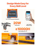 20W Laser Engraver Cutter 300x300mm Wood Leather Glass Metal