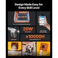Laser Engraver, 20W, Laser Engraving and Cutting Machine with Enclosure Camera, Laser Cutter, 400 x 400 mm Working Area, 30000 mm/min, for Wood, Leather, Glass, Paper, Certain Metal, Class 1