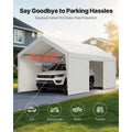 Carport Car Canopy 10x20FT Heavy Duty Car Shelter with Sidewalls White