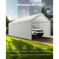 Carport Car Canopy 10x20FT Heavy Duty Car Shelter with Sidewalls White