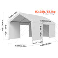 Carport Car Canopy 10x20FT Heavy Duty Car Shelter with Sidewalls White